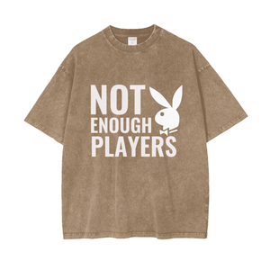 Not Enough Player Acid Wash Oversize T-Shirt Front/Back