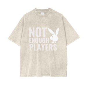 Not Enough Player Acid Wash Oversize T-Shirt Front/Back