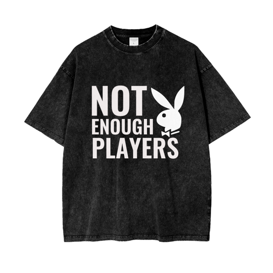 Not Enough Player Acid Wash Oversize T-Shirt Front/Back