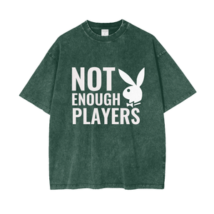 Not Enough Player Acid Wash Oversize T-Shirt Front/Back