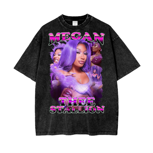 Megan Purple Acid Wash Oversize T-Shirt