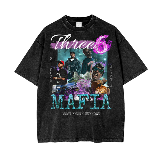 Three 6 Mafia Acid Wash Oversize T-Shirt