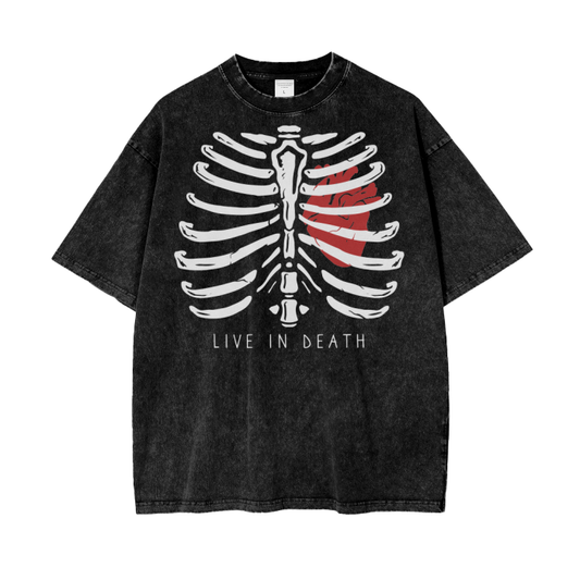 Skeleton Acid Wash Oversize T-Shirt