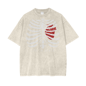 Skeleton Acid Wash Oversize T-Shirt