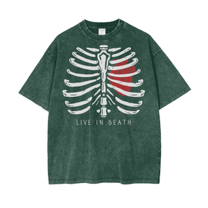 Skeleton Acid Wash Oversize T-Shirt