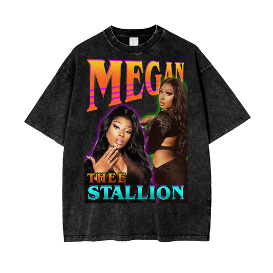 Megan Hot Girl Acid Wash Oversize T-Shirt