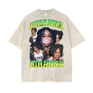 Rihanna Acid Wash Oversize T-Shirt