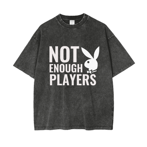 Not Enough Player Acid Wash Oversize T-Shirt Front/Back