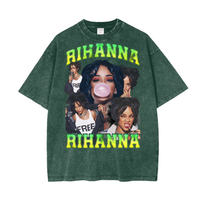 Rihanna Acid Wash Oversize T-Shirt